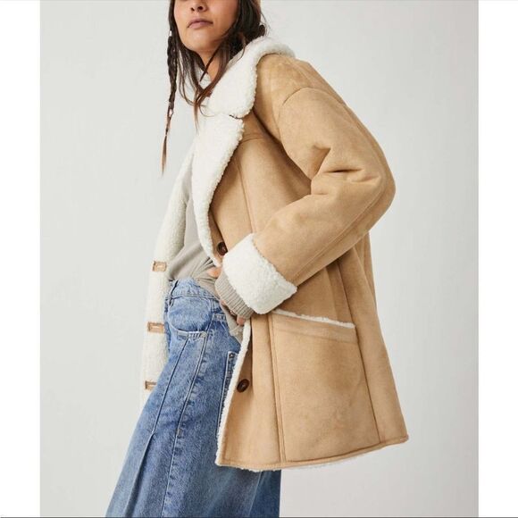 NWT Free People Diogo Coat / Ivory Combo - Picture 3 of 14